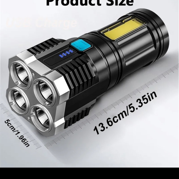 LED Flashlight, With USB Rechargeable Cable. - Picture 6 of 9